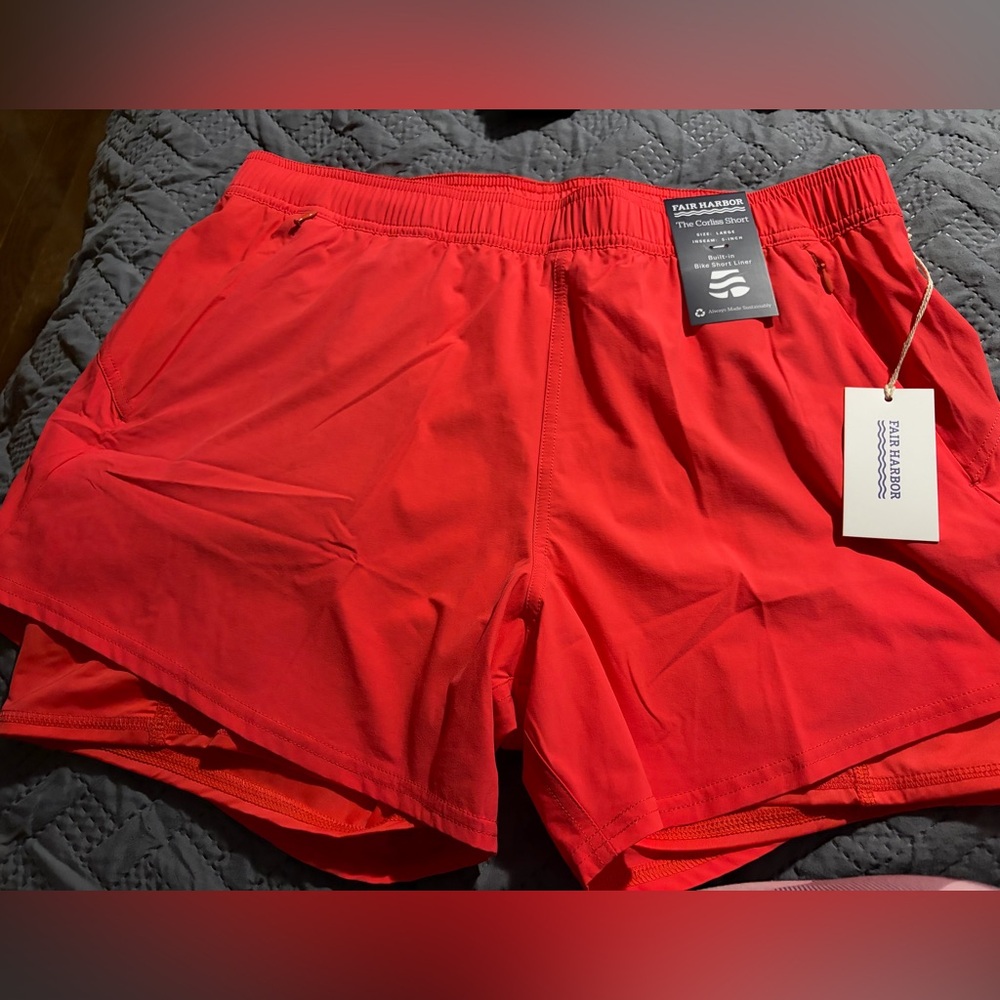 Fair Harbor Coral Lined Short with Elastic Waistband & Pockets